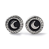 6 Pair 2 Color Crescent Moon Acrylic Stud Earrings EJEW-A024-13-3