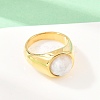 304 Stainless Steel Natural Moonstone Finger Rings RJEW-F203-02G-01-2