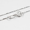 Anti-Tarnish Rhodium Plated 925 Sterling Silver Boston Link Chain Necklaces STER-M086-17A-1