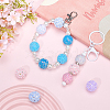 6Pcs 3 Colors Handmade Polymer Clay Rhinestone Floral Ball Beads CLAY-SC0002-14-4