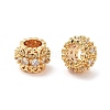 Brass Micro Pave Clear Cubic Zirconia European Beads KK-S394-03A-1