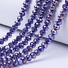 Electroplate Glass Beads Strands EGLA-A034-P6mm-B07-1