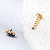 F136 Titanium Pave Clear and Blue Cubic Zirconia Horse Eye Internally Threaded Labrets ME-CBA9828-02G-3