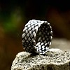 Knitted Textured 304 Stainless Steel Finger Rings FS-WG9203F-06-1