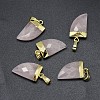 Natural Rose Quartz Pendants G-F584-B12-G-1