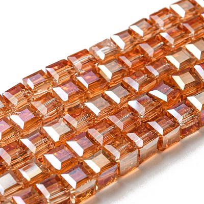 Electroplate Glass Beads Strands EGLA-D018-4x4mm-50-1