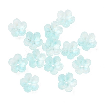Dyed & Heated Glass Bead Caps GLAA-C042-01F-1