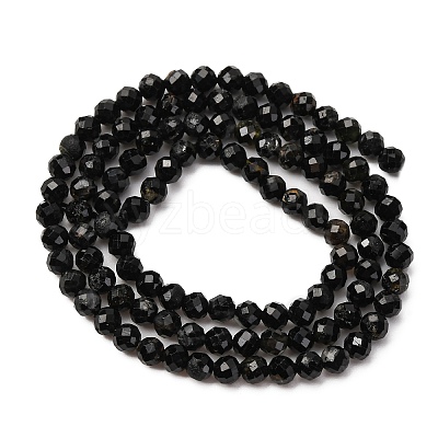 Natural Black Tourmaline Beads Strands G-D320-A04-4mm-1