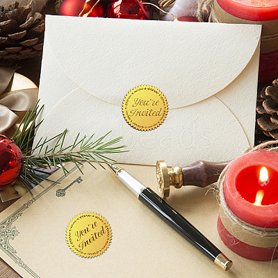 Self Adhesive Gold Foil Embossed Stickers DIY-WH0211-335-1