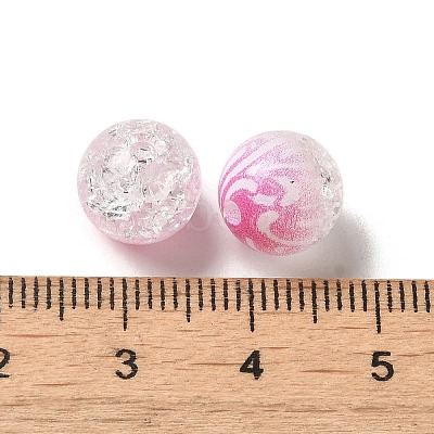 Duotone Spray Painted Crackle Acrylic Beads OACR-G029-02-1