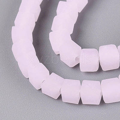 Frosted Imitation Jade Glass Beads Strands GLAA-N072-01A-C02-1