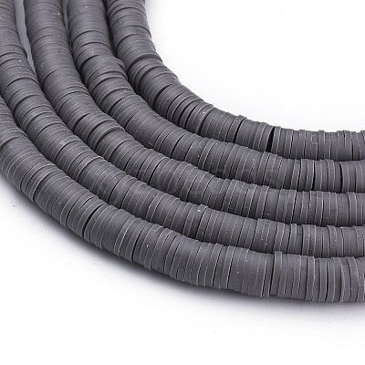 Flat Round Handmade Polymer Clay Beads CLAY-R067-8.0mm-41-1
