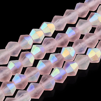 Imitate Austrian Crystal Bicone Frosted Glass Beads Strands GLAA-F029-TM2mm-A26-1