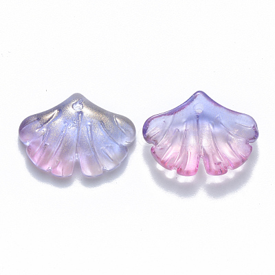 Two Tone Transparent Spray Painted Glass Pendants GLAA-T016-01F-1