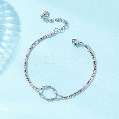 304 Stainless Steel Snake Chain Bracelets for Women BJEW-JB13359-1