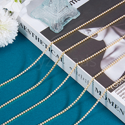 Plastic Pearl Bead Cup Chains CH-WH0013-01A-G-1