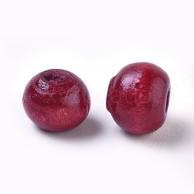 Dyed Natural Wood Beads WOOD-Q006-8mm-08-LF-1