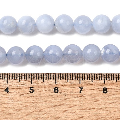 Natural Blue Lace Agate Beads Strands G-G346-A01-8mm-1