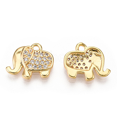 Brass Micro Pave Cubic Zirconia Charms ZIRC-K082-034A-1