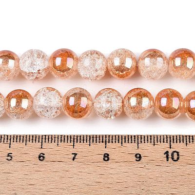 Electroplated Crackle Glass Beads Strands X-EGLA-N014-10mm-01-1