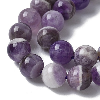 Round Natural Chevron Amethyst Bead Strands G-S380-01A-1