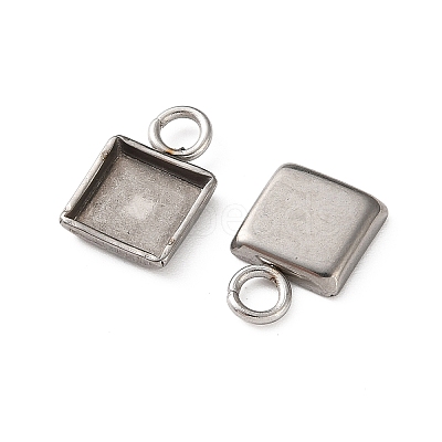 304 Stainless Steel Pendant Cabochon Settings STAS-Z201-02P-01-1