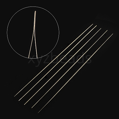Iron Collapsible Big Eye Beading Needles ES001Y-S-100mm-01-1