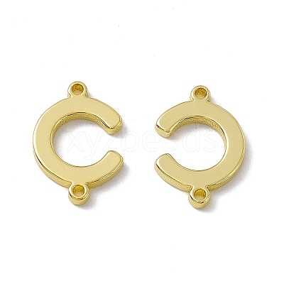 Rack Plating Brass Letter Connector Charms KK-C007-38G-C-1