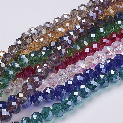 Electroplate Glass Beads GR10MM-AB-1