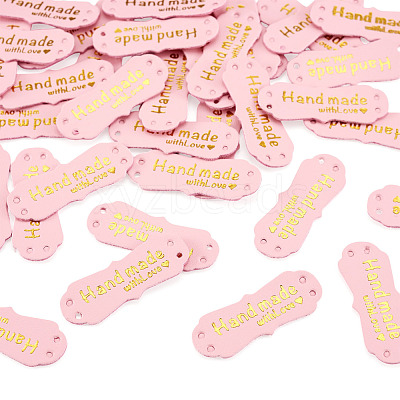 40Pcs PU Leather Craft Label Tags DIY-TADJ0001-22F-1