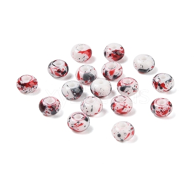 Opaque Spray Painted Glass Beads GLAA-G118-01R-1