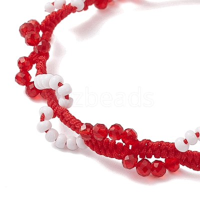 Glass Seed Beads Braided Beaded Bracelets for Women BJEW-MZ00215-1