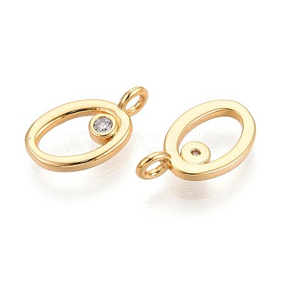 Brass Micro Pave Cubic Zirconia Charms KK-N263-97G-O-1