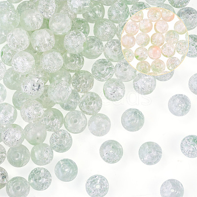 100Pcs Crackle Transparent Glass UV Reactive Beads GLAA-TA0004-28C-1