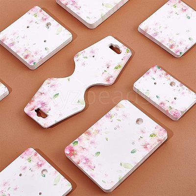 200 Pcs 4 Styles White Cardboard Display Cards CDIS-CA0001-13-1