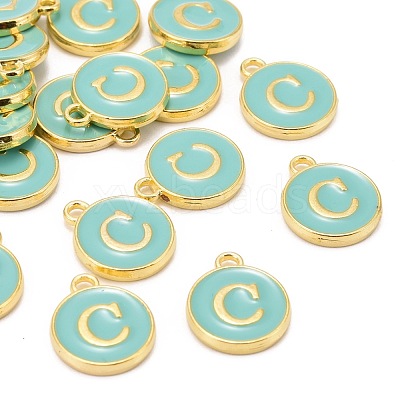 Golden Plated Alloy Enamel Charms X-ENAM-S118-05C-1