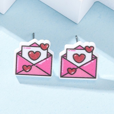 Wood Stud Earrings EJEW-M063-01X-1
