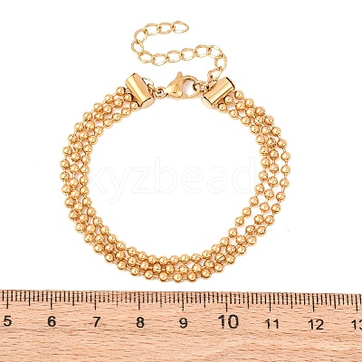 304 Stainless Steel Ball Chain Multi-strand Bracelets BJEW-C128-01B-1