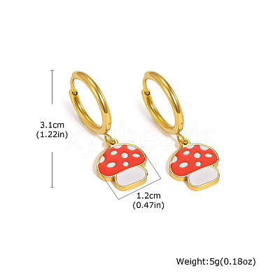304 Stainless Steel Enamel Hoop Dangle Earrings WG1FBD6-01-1