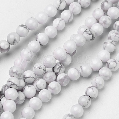 Natural Howlite Beads Strands G-D809-10-4mm-1