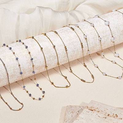 304 Stainless Steel Satellite Chain Necklaces for Women NJEW-SW00052-1