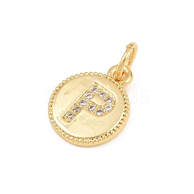 Brass Micro Pave Clear Cubic Zirconia Charms CU-CBA56CE-12G-P-1