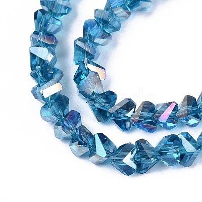 Electroplate Transparent Glass Beads Strands GLAA-N021-4mm-28-1