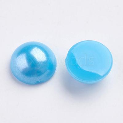 Spray Painted Imitation Pearl Acrylic Cabochons ACRP-F001-5mm-FP16-1
