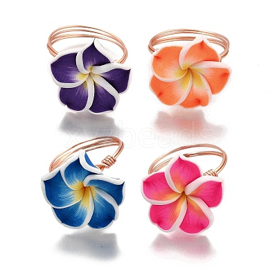 Handmade Polymer Clay Rings RJEW-TA00201-1