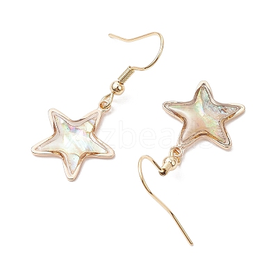 Natural Paua Shell Dangle Earrings EJEW-JE06274-07-1