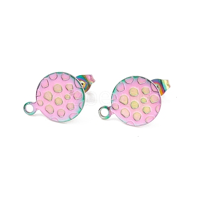Ion Plating(IP) 304 Stainless Steel Stud Earring Findings STAS-O119-18B-M-1