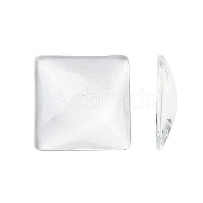 Transparent Glass Square Cabochons GGLA-A001-25mm-1