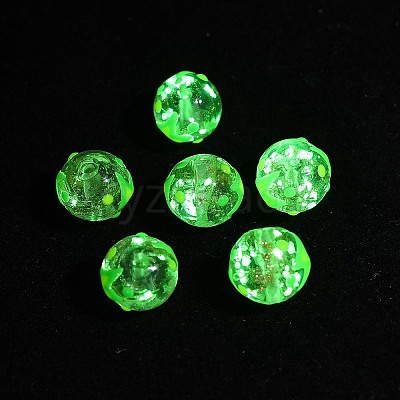 Luminous Handmade Enamel Gold Sand Glass Beads Strands LAMP-U004-08B-1
