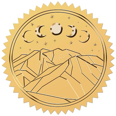 34 Sheets Self Adhesive Gold Foil Embossed Stickers DIY-WH0509-080-1
